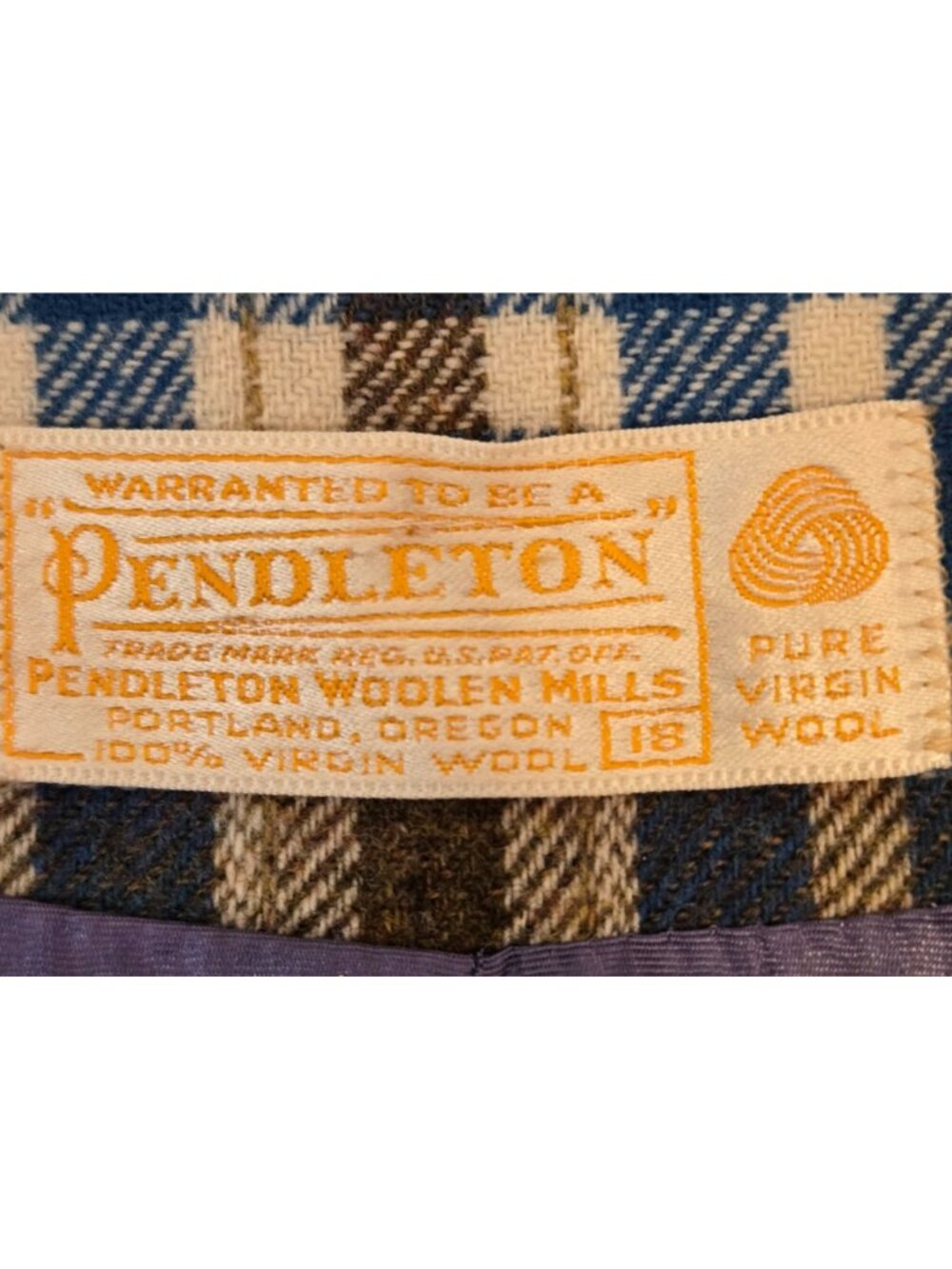 Vintage Pendleton Womens Cropped Blue Brown Plaid Blazer 100% Virgin Wool Sz. 14 - Picture 2 of 11